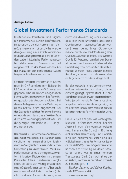 Global Investment Performance Standards